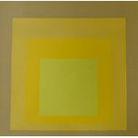 Josef Albers, colour print, 'Departing in Yellow 1964', 46 x 47cm
