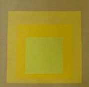Josef Albers, colour print, 'Departing in Yellow 1964', 46 x 47cm