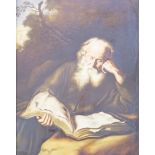 A Rosenthal porcelain plaque printed with Einsiedler Von Koninck, study of a saint reading a