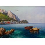 Guido Odierna (Italian, 1913-1991), oil on canvas, View along the Amalfi coast, signed, 70 x 100cm