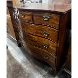 A George III serpentine mahogany chest of drawers, width 115cm, depth 55cm, height 104cm