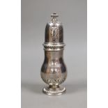 A George V silver sugar caster, by Harrod's Ltd, London, 1935, 19.9cm, 10oz.