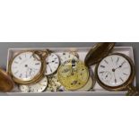 A gold plated Waltham hunter pocket watch, one other gold plated pocket watch and a small group of