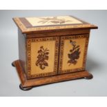 A Tunbridge ware rosewood and holly ground tesserae mosaic sewing cabinet, mid 19th century, 17.