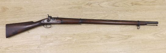A percussion cap rifle, 136cm long