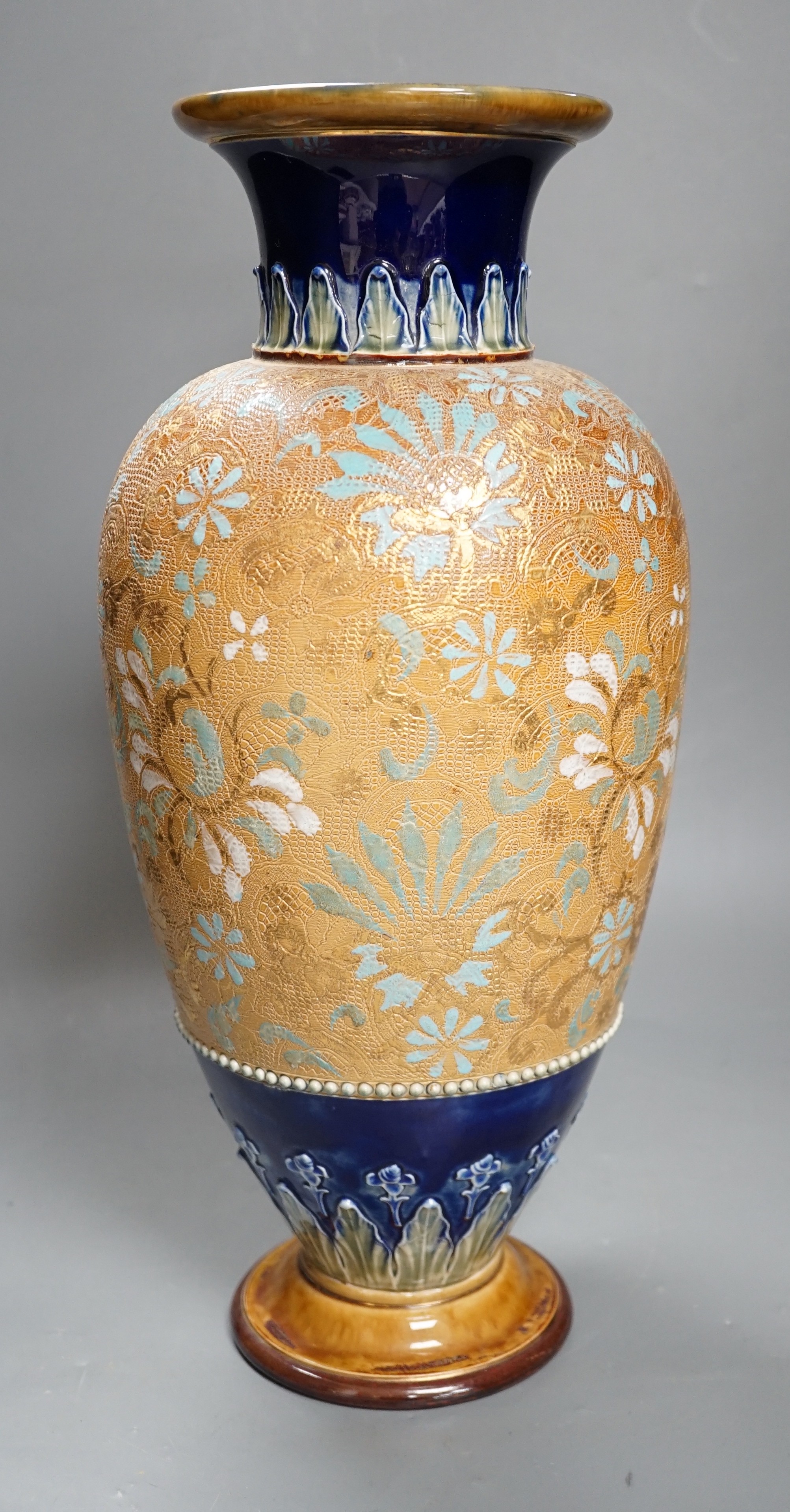 A large Royal Doulton Slater’s patent stoneware vase, 43cm - Image 4 of 6