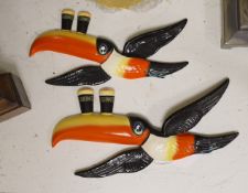 Glass yard of ale and two Carltonware Guinness toucans