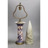 A Meissen Imari lamp base and a kutani conical shaped wall pocket