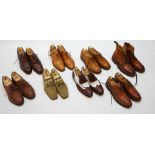 Eight pairs of gentleman's Dicker & Son shoes; all size 8.5 (42.5) tan broguestan broguestan