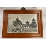 A framed Chinese enamelled porcelain plaque