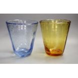 Two bubble suffused glass vases, probably Whitefriars, 18cms high