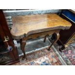 An 18th century style oak folding card table, width 82cm, depth 40cm, height 76cm