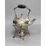 A WMF Art Nouveau silver plated kettle on stand, 29cm tall