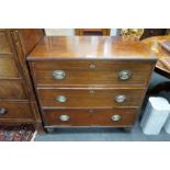 A George III mahogany three drawer chest, width 92cm, depth 54cm, height 89cm