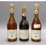Three bottles of Royal Tokaji Betsek, 1999, 2007 & 2008.