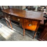 A Regency mahogany bowfronted sideboard, length 153cm, depth 58cm, height 92cm