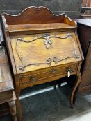 An early 20th century French mahogany lady's bureau, width 67cm, depth 43cm, height 120cm