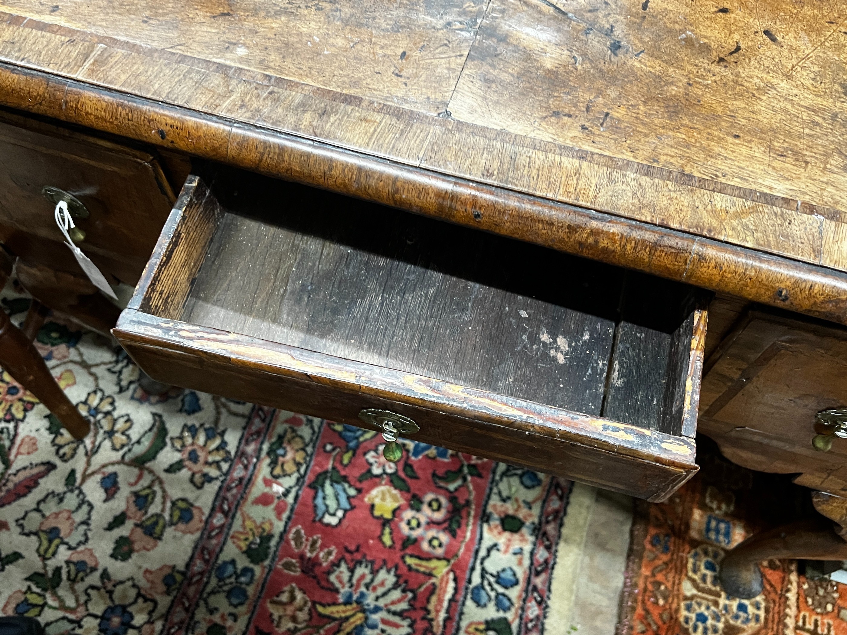 An 18th century and later banded walnut lowboy, width 98cm, depth 54cm, height 79cm - Image 3 of 3