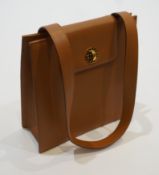 A Bulgari camel leather handbag, unused, with bag and box