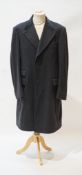 A gentleman's Gucci charcoal wool overcoat with velvet collar, UK size 44