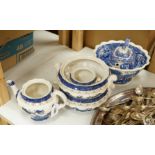 A group of Spode and Booths blue and white pottery