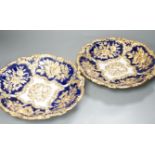 A pair of Meissen moulded wall plates, late 19th/early 20th century, 30.5cm diameter