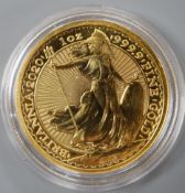 A QEII 2020 1oz gold Britannia £100 coin.