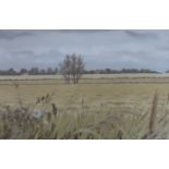 Anthony Day (b.1922), gouache, 'The Barley Fields', inscribed verso, 46 x 68cm