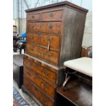 A George III banded burr elm tallboy, width 100cm, depth 53cm, height 168cm