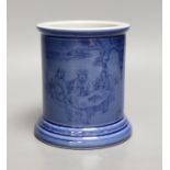 A Chinese cylindrical porcelain brush pot, 14.5cm tall