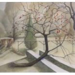 Frank Stark, watercolour, Apple tree in winter, signed and dated '01, with Exhibition label verso,