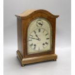 A mahogany mantel clock by G. Parkin of Newcastle. 28cm high