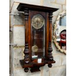 A 19th century Vienna style wall clock, height 65cm