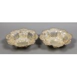 A pair of late Victorian pierced silver bonbon dishes, William Hutton & Sons, Birmingham, 1899,