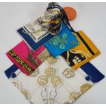 Six Hermes silk scarves