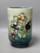 A large Moorcroft cylindrical vase, 25cm