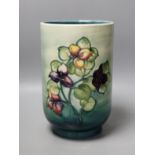 A large Moorcroft cylindrical vase, 25cm