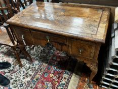 An 18th century and later banded walnut lowboy, width 98cm, depth 54cm, height 79cm