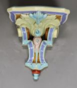 A late Victorian Royal Worcester majolica wall bracket, 23cm long