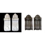 A pair of Victorian cast iron corbels and a pair of carved white marble corbels, height 26cm &