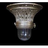 A continental silver brass ceiling lamp, height 27cm. diameter 27 cm.