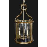 A large Georgian style brass hall lantern with internal bulb holder, height 79cm. diameter 38 cm***