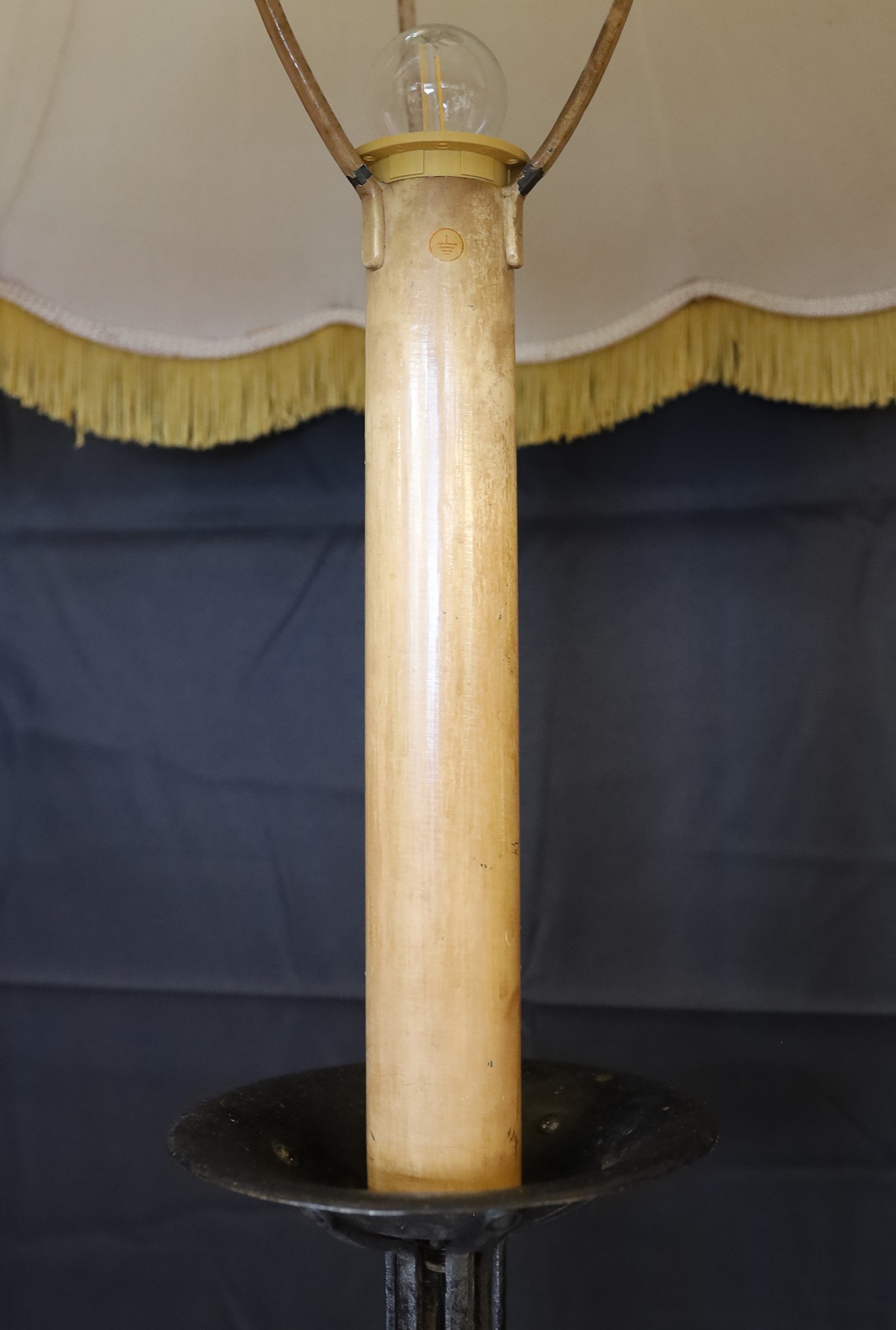 An early 20th century wrought iron lamp standard, height 172cm***CONDITION REPORT***Good - Image 4 of 4