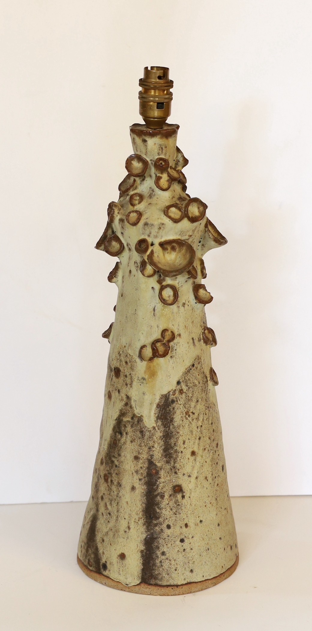 A 1970s German pottery table lamp of organic form, height 46cm***CONDITION REPORT***Requires - Image 2 of 3