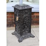 A Victorian cast iron conservatory heater, with the later glazed top, height 61cm. width 36cm