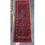 A Turkaman bag face mat, 99 x 38cm