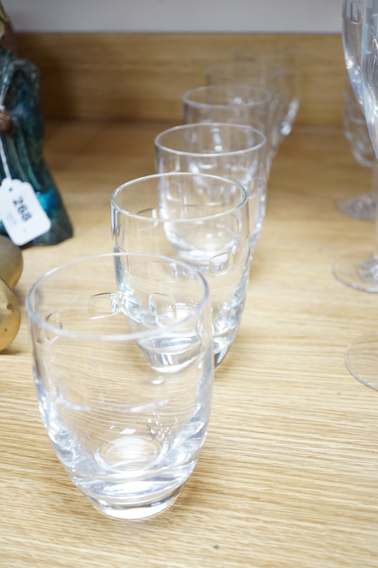 John Rocha for Waterford. A set of 8 cut glass flutes with six matching tumblers, three goblets - Image 4 of 4