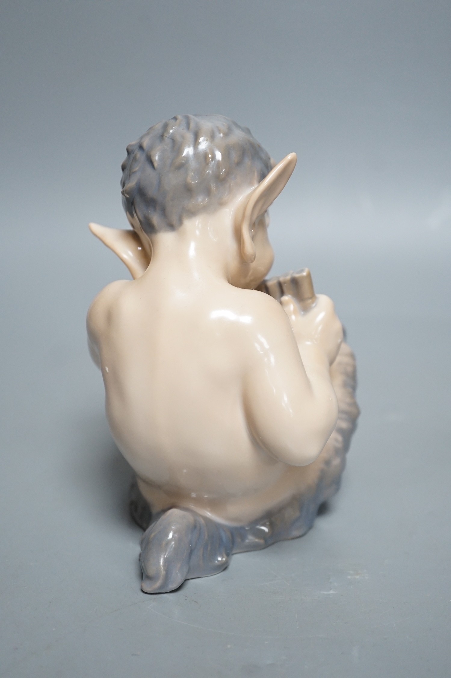 A Royal Copenhagen porcelain model of a seated faun, number 1736, 13cm tall - Image 4 of 5