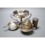 Small silver including Edwardian two handled pedestal bowl, Goldsmiths & Silversmiths Co Ltd,