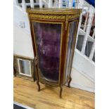 A Louis XV style mahogany vitrine, width 68cm, depth 33cm, height 142cm